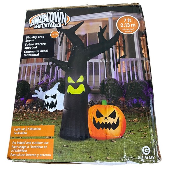 Gemmy Other - Halloween Gemmy 7 ft Ghostly Dead Tree Pumpkin Ghost Airblown LED Inflatable NIB